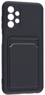 Чехол чёрный для Samsung A13 с карманом для карт