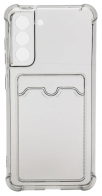 Чехол силиконовый затемнённый Samsung Galaxy S21FE с карманом для карт