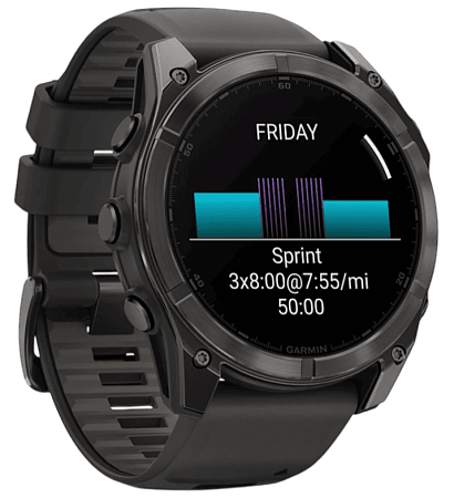 Умные часы Garmin fenix 8 51 мм, AMOLED, титан с DLC, сапфир, силиконовый ремешок цвета чёрный/«серая галька»