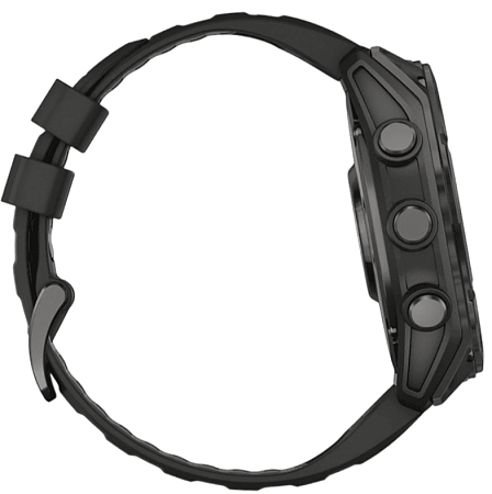Умные часы Garmin fenix 8 47 мм, AMOLED, титан с DLC, сапфир, силиконовый ремешок цвета чёрный/«серая галька»