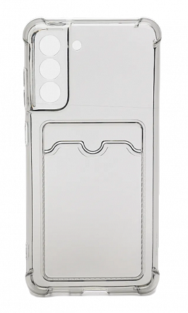 Чехол прозрачный Samsung S21 FE с карманом для карт
