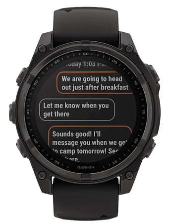 Умные часы Garmin Fenix 8 51 мм, Solar, титан с DLC, сапфир, силиконовый ремешок цвета чёрный/«серая галька»