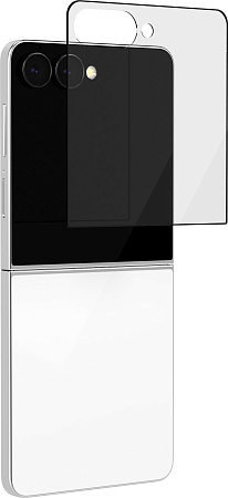 Стекло защитное VLP Premium Shield 2.5D для Samsung Galaxy Z Flip8/Flip7, черная рамка